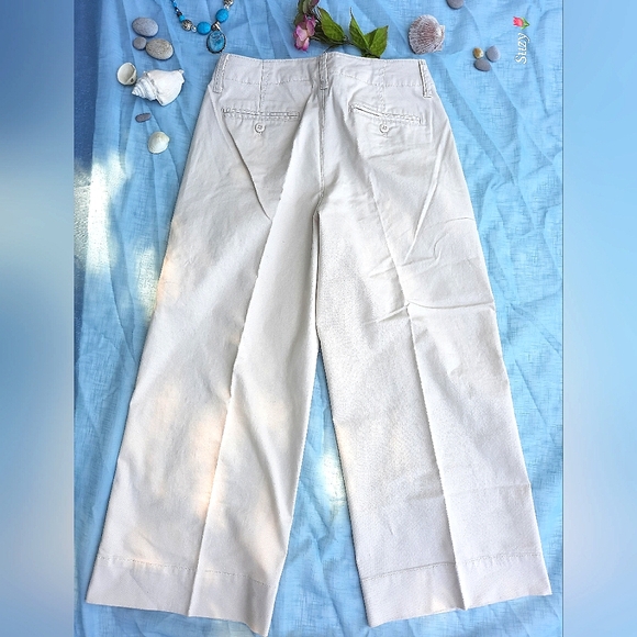 LANDS' END Mid Rise, Wide Leg, Light Beige Pants - Picture 5 of 12